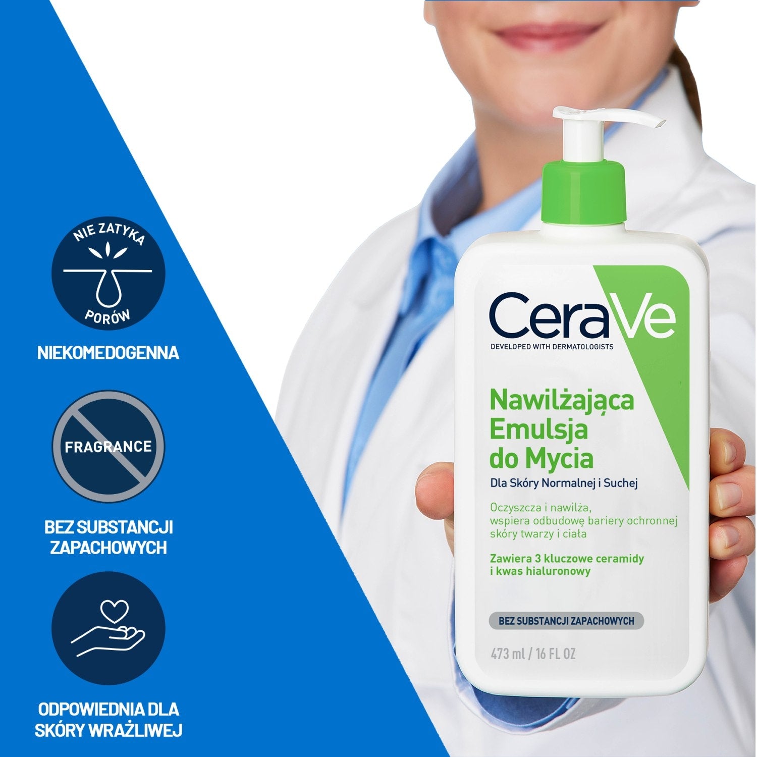 CeraVe Nawilżająca emulsja do mycia skóry suchej i normalnej 473 ml