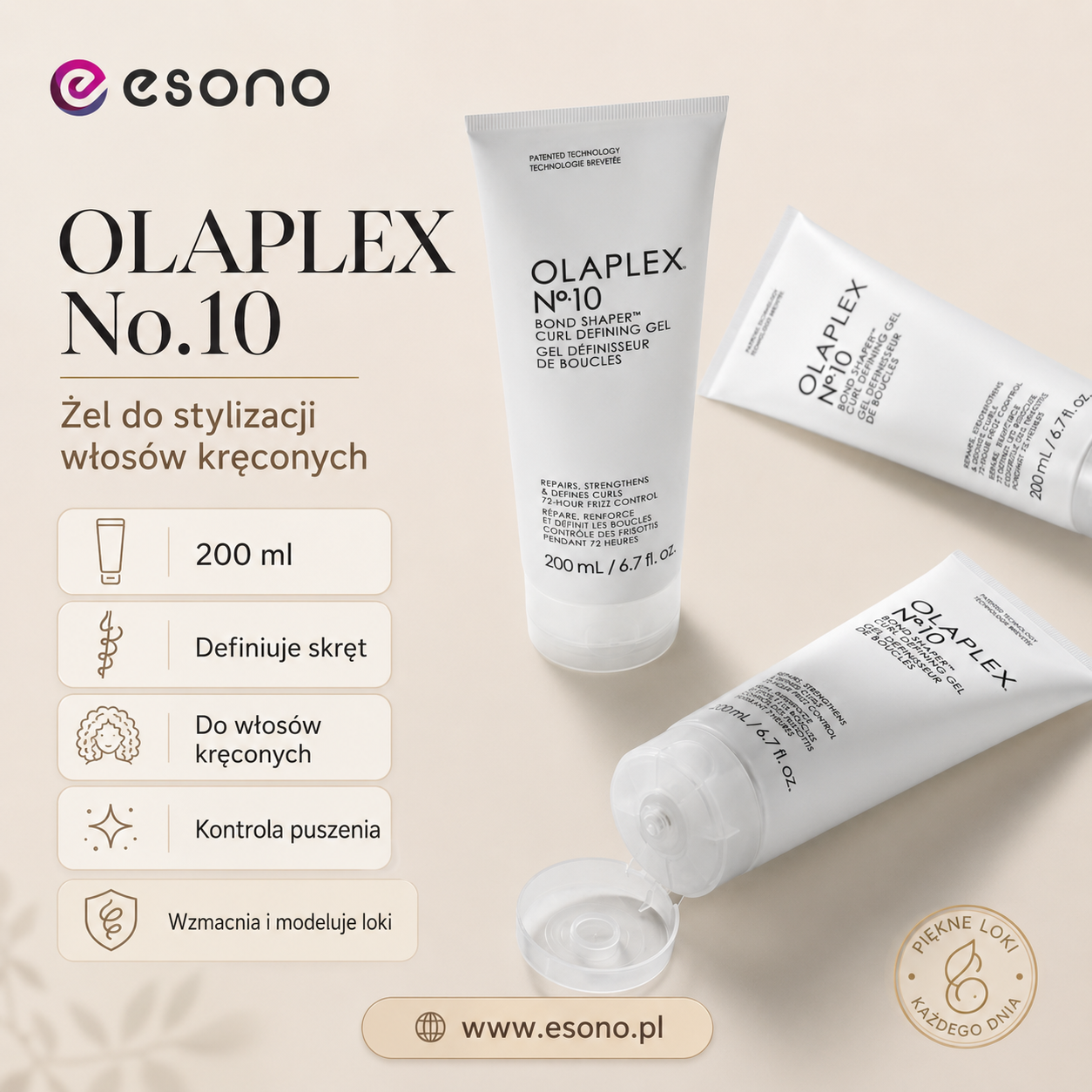 Olaplex N°10 Bond Shaper Curl Defining Gel 200 ml | żel do stylizacji do włosów kręconych