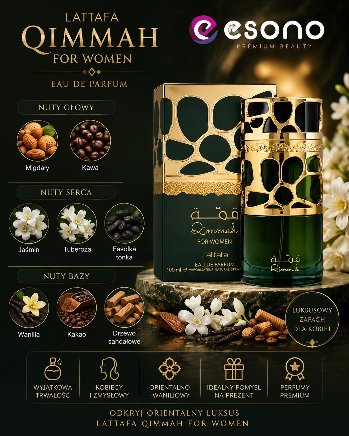 Lattafa Qimmah for Women Eau de Parfum 100 ml – perfumy damskie