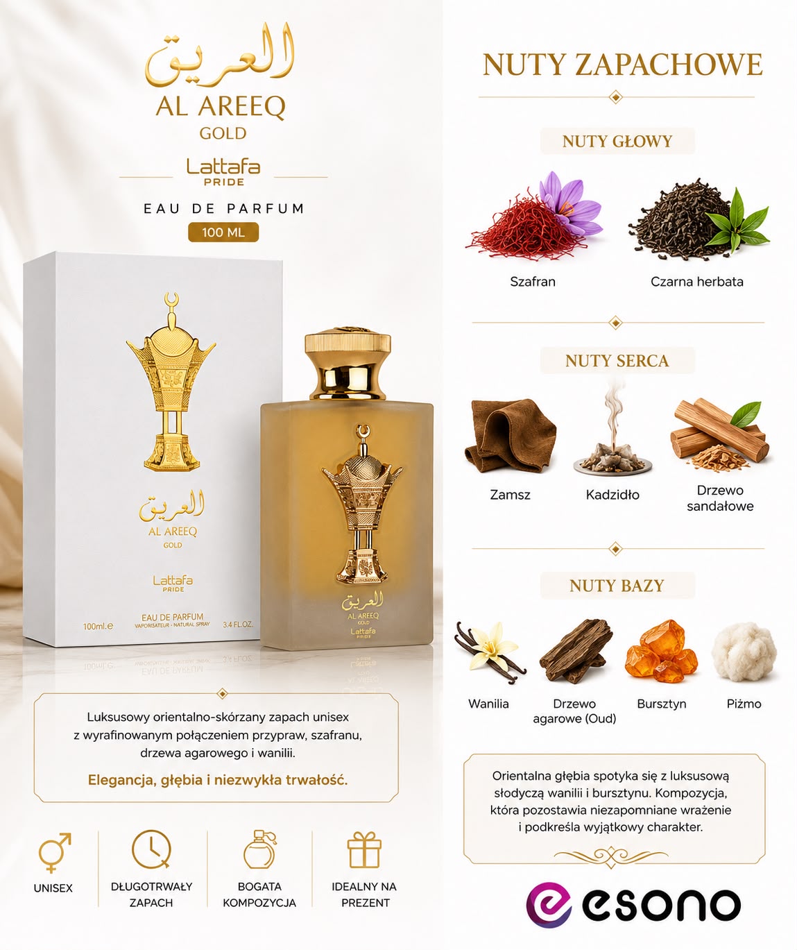 Lattafa Pride Al Areeq Gold Eau de Parfum 100 ml – perfumy unisex